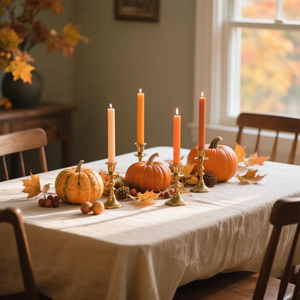 10 Inch Earth Tone Unscented Taper Candles for Fall Harvest