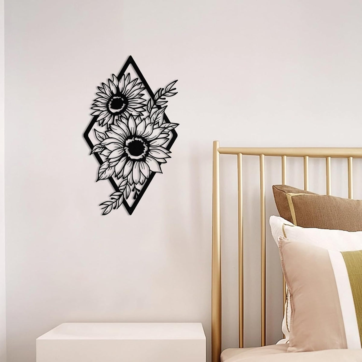 ruelen Metal Sunflower Wall Art,Boho Floral Wall Decor Home Decor