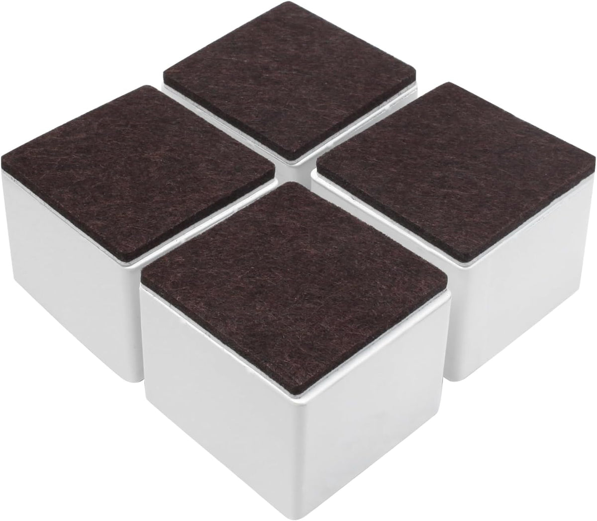 Self-Adhesive Furniture Risers 4Pcs, Square Adds 2" Height, White