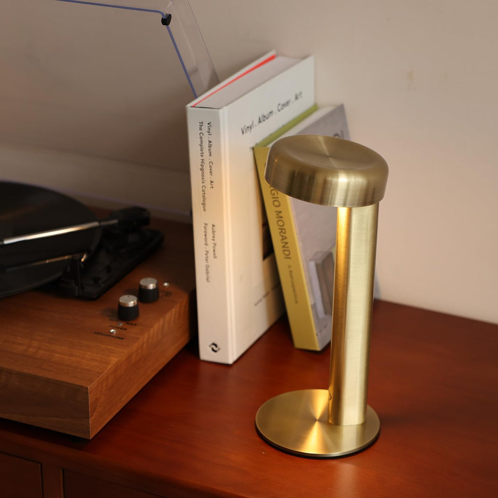 Owlpack Moovit Cordless Rechargeable LED Table Lamp with Adjustable Dimmer - Gold
