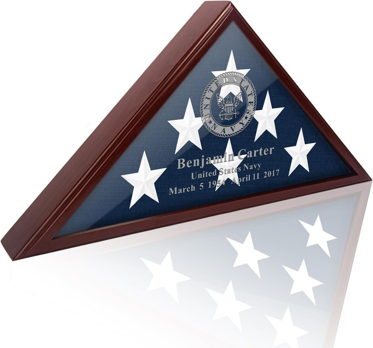 Flag Display Case for 5x9.5' Burial Flag with Custom DIY Stickers