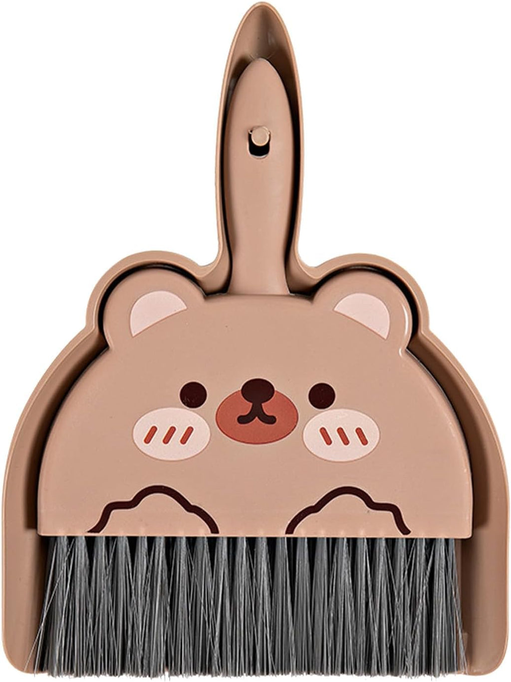 Mini Dustpan and Brush Set, Cartoon Portable Cleaning Broom with Dust Pan, Handheld Dust pan with Cleaning Brush Combo for Desk Keyboard Countertop (Bear)