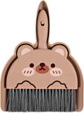 Mini Dustpan and Brush Set, Cartoon Portable Cleaning Broom with Dust Pan, Handheld Dust pan with Cleaning Brush Combo for Desk Keyboard Countertop (Bear)