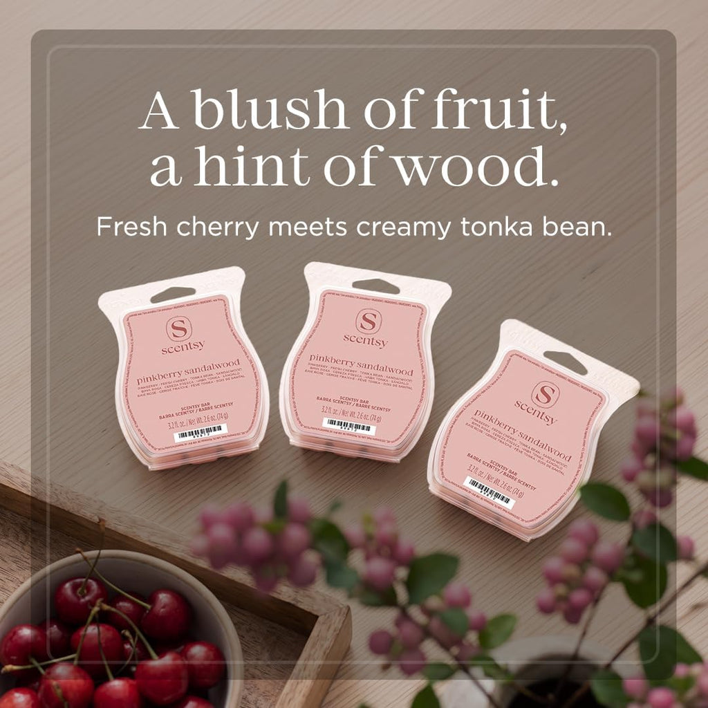 Scentsy Pinkberry Sandalwood Wax Melts, 3 Pack, 7.8 Oz