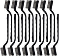 Topbuti 15 Pcs Mini Stainless Steel Wire Brush Set for Cleaning Welding Slag Rust, Wire Bristle Scratch Brush Set, Curved Handle Brushes