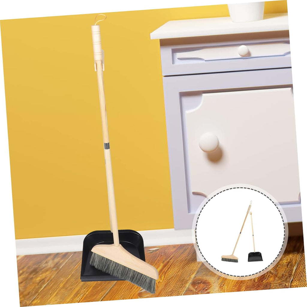 Mobestech Broom and Dustpan Set Long Handle Household Brooms and Dustpans Sets for Home Indoor Outdoor Cleaning Office Garage Lobby Workshop Lightweight Ergonomic Grip