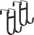 Mars-Rock Double Over Door Steel Hooks 2 Pack Fit 1-3/8" Door 5.5" Black