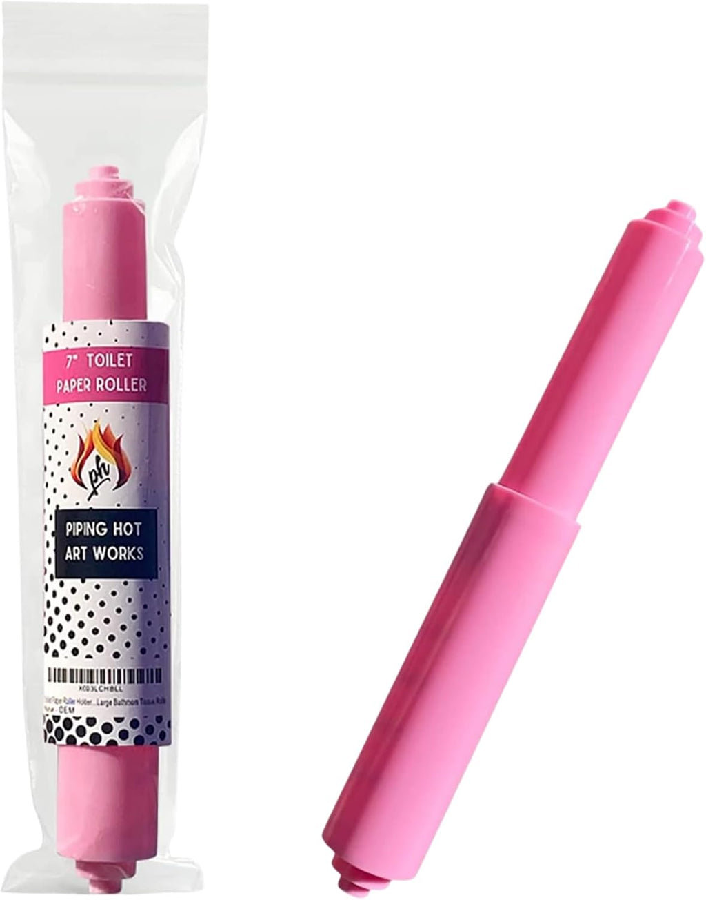 Pink 7” Spring Loaded Spindle Toilet Paper Roller Holder Replacement Rod