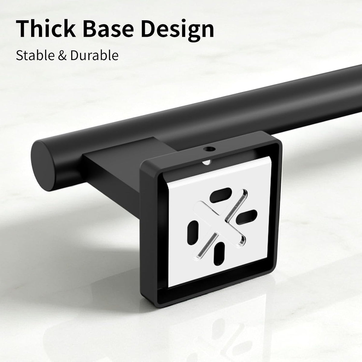Bethom Matte Black Towel Bar, 24 Inch Towel Racks for Bathroom Wall Mounted