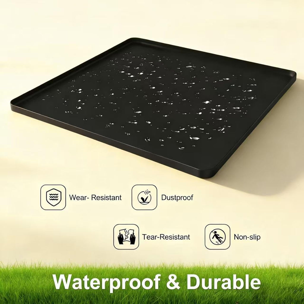 Mini Fridge Mat for Carpet Floor, Leak-Proof 24"X24"X0.6" Silicone Mini Fridge Drip Tray with High Raised Edges for Portable AC, Ice Maker, Washing Machines, Dryer