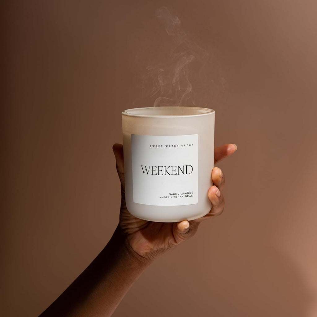 Sweet Water Decor Weekend Candle, 15oz Tan Matte Jar, 70+ Hour Burn