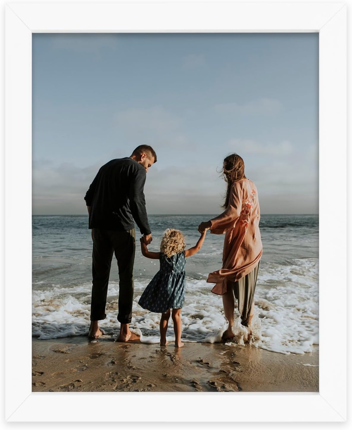 Golden State Art 8x10 White Picture Frame,Solid Wood&Real Glass,Fit 8x10