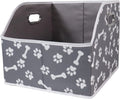 Foldable Dog Toy Basket-Dog Toys Bin-Dog Toy box-Storage Basket with Handle,Organizer Bin for Pet Toys, Blanket, Shelves, Closet-Bone Claw