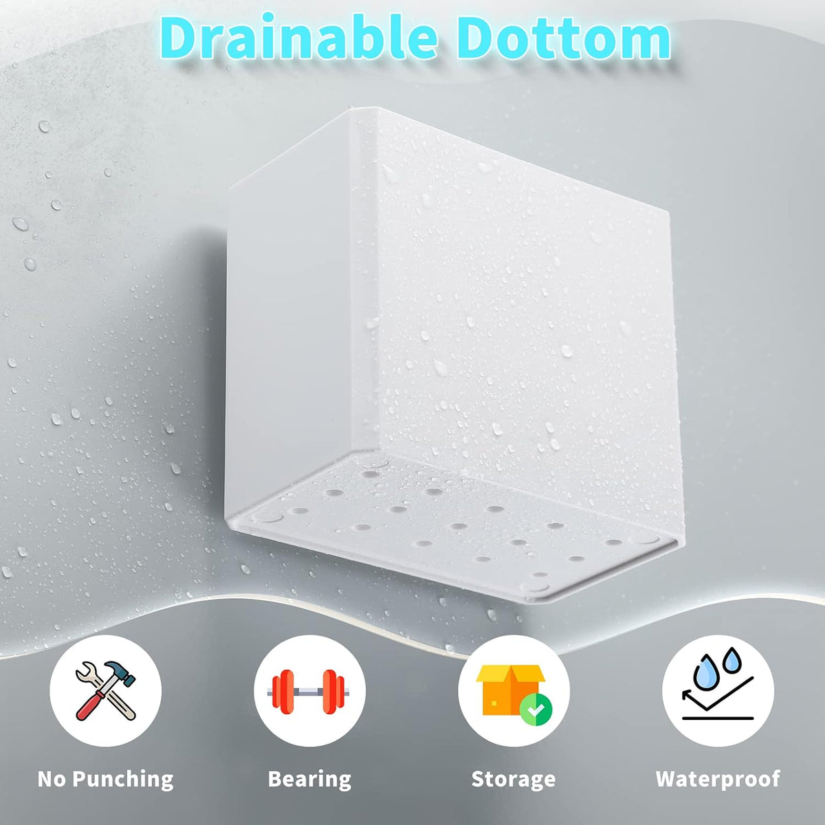 Suclain 8 Pcs Wall Mounted Organizer Floating Shelf Wall Bin, White