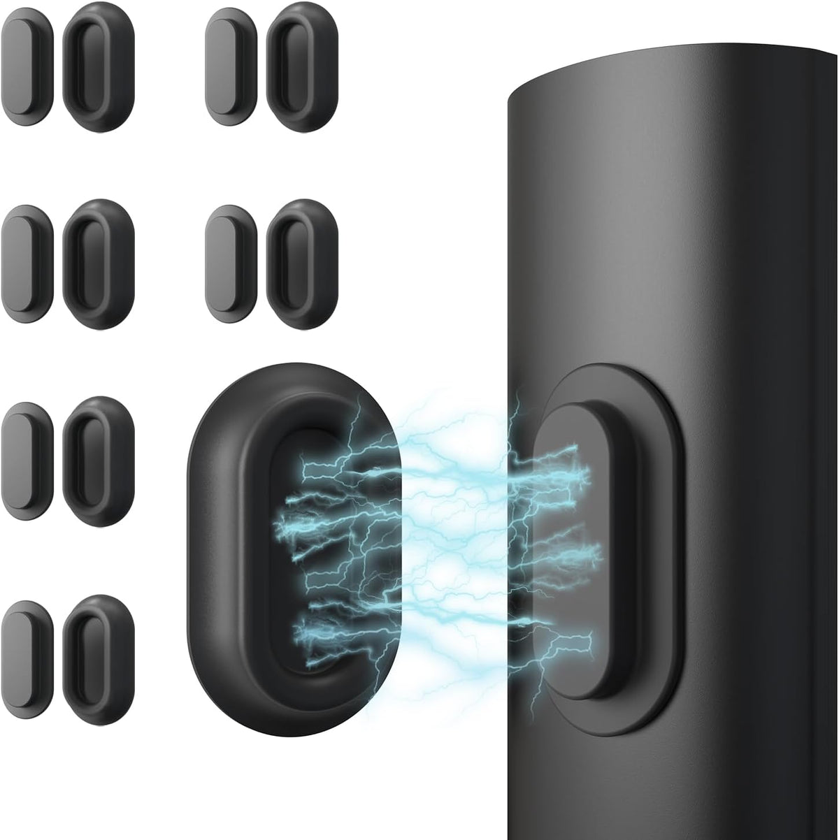 Magnetic Silicone Remote Control Holder Wall Mount for TV Fan 6 Pack Black