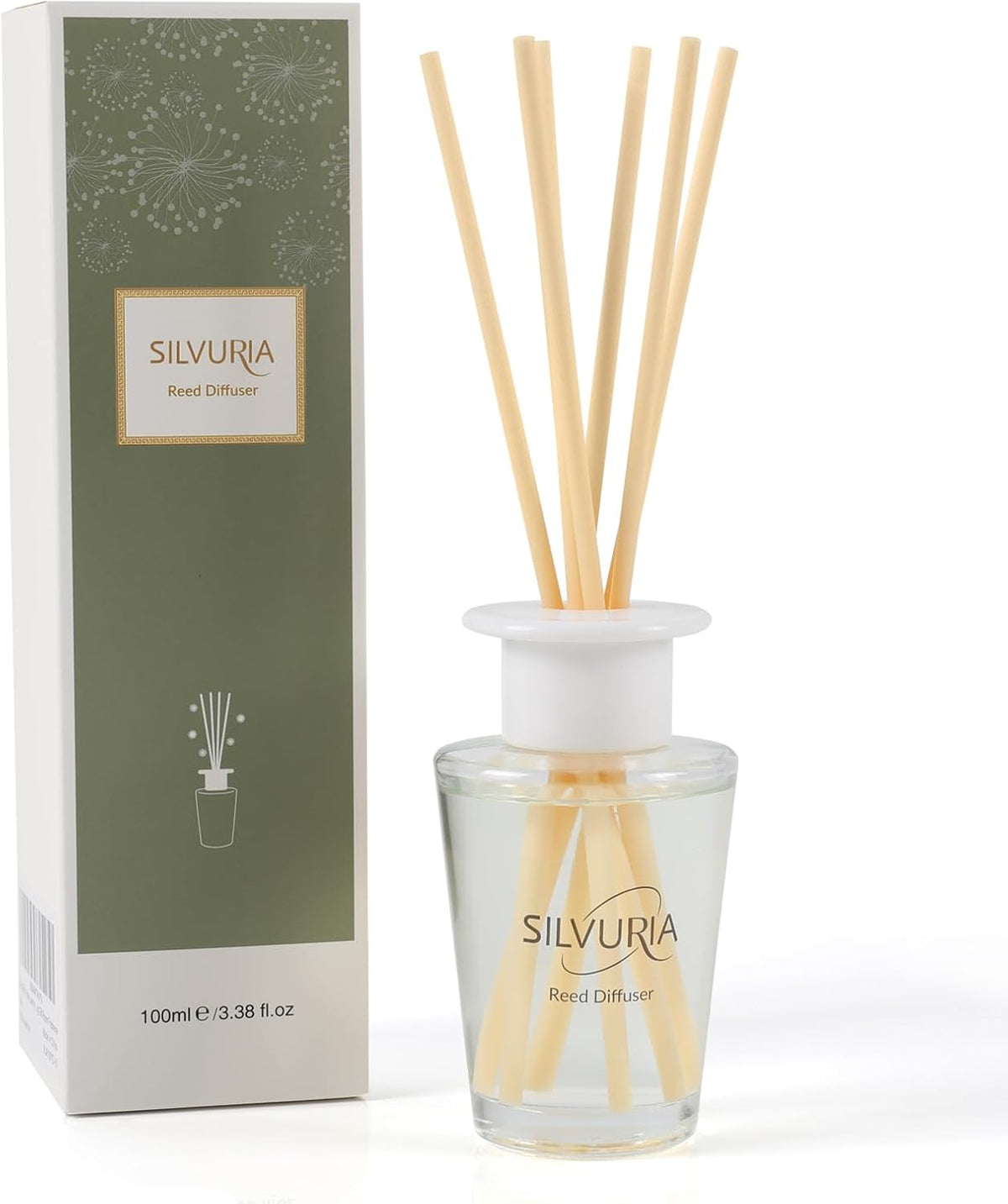 Reed Diffuser Set,Bamboo White Tea Scented,3.38 fl.oz(100ml)