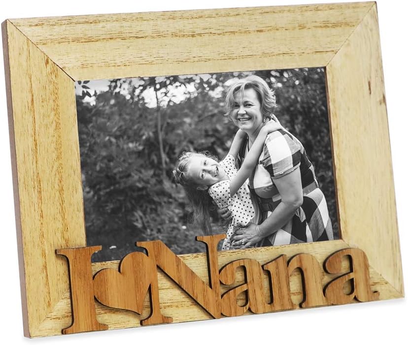 Isaac Jacobs 4x6 Natural Wood Sentiments “I Love Nana Picture Frame