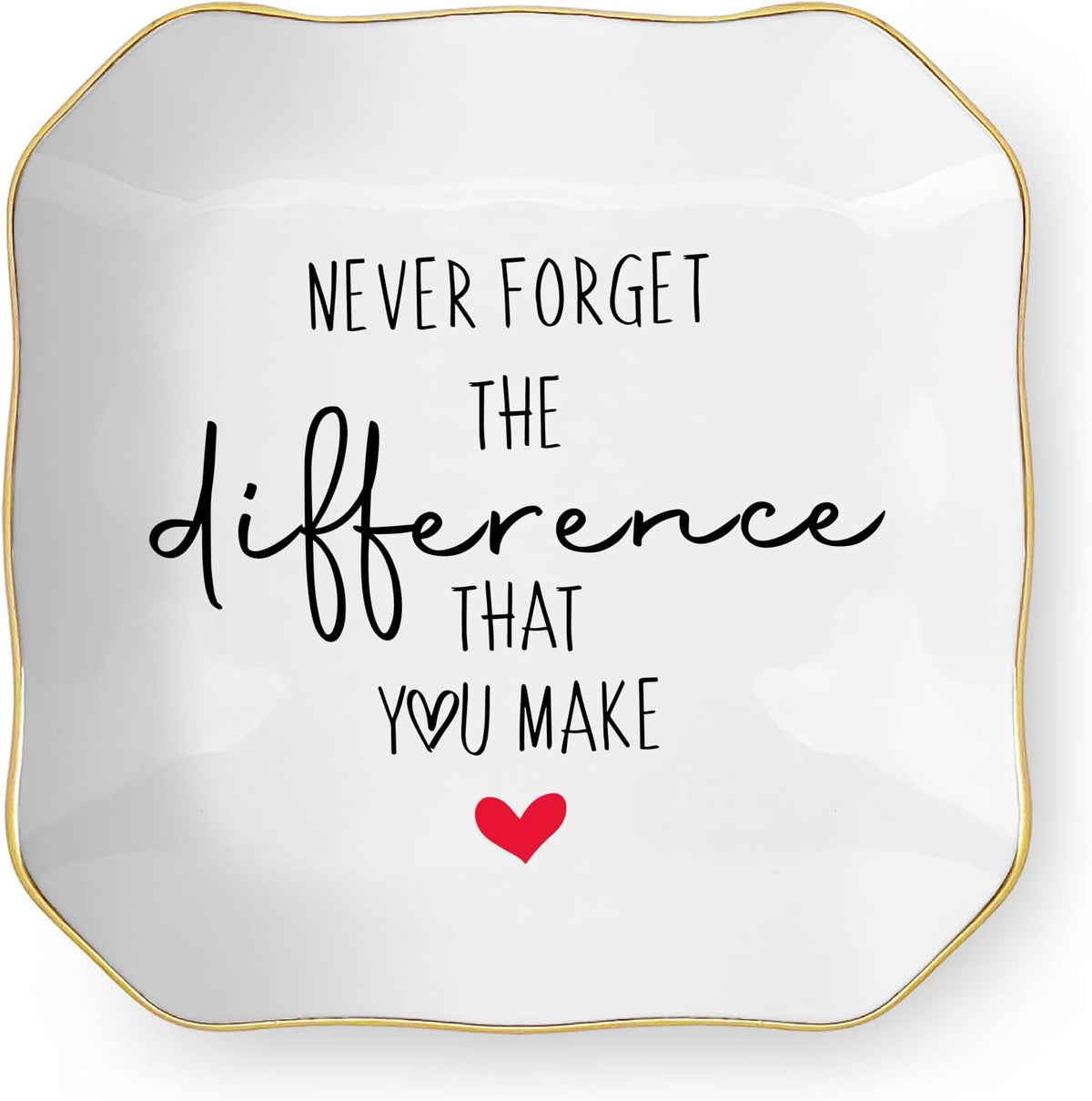 Thank You Gifts for Woman, Ceramic Jewelry Dish Tray, Trinket Dish, Retirement Farewell Going Away Goodbye Teacher Appreciation Gifts for Women Coworker Employee Boss Manager Teacher Nurse