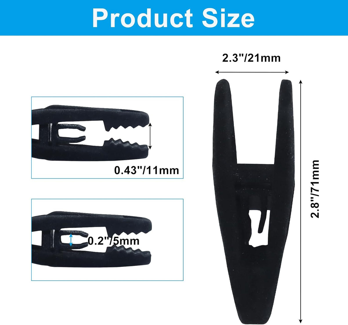 Black Velvet Hanger Clips, 30 Pack