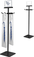 Wet Umbrella Bag Stand with Free 200 Large Plastic Disposable Bags, Black