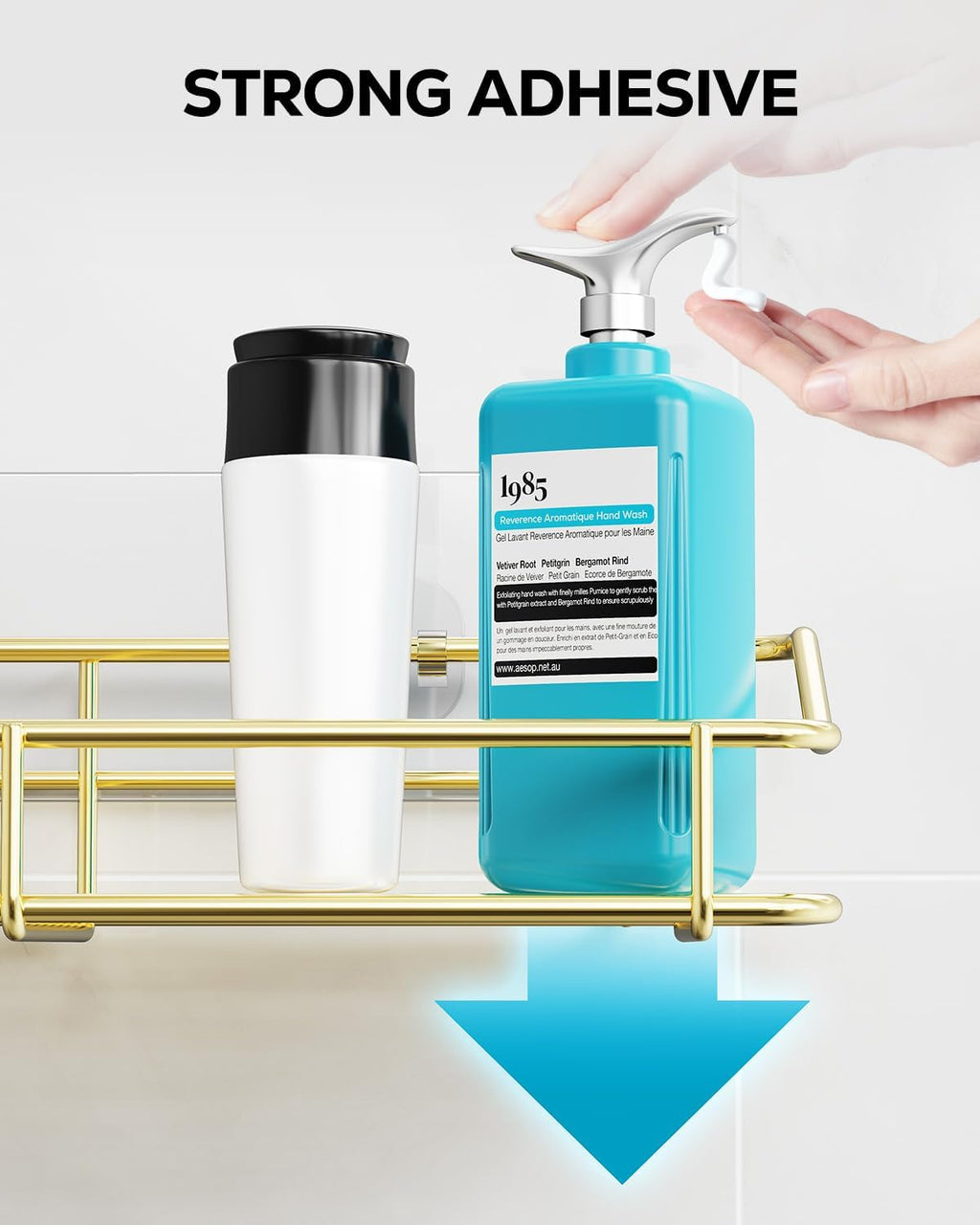 Nieifi Shower Caddy Adhesive, Shower Shelves, Shampoo Holder for Bathroom