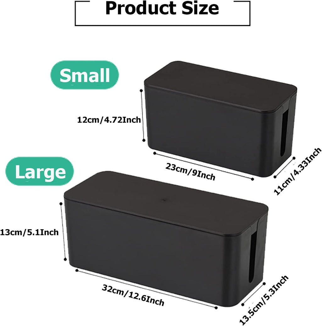 Cable Management Box,Power Cover Surge Protector for Desk Large White