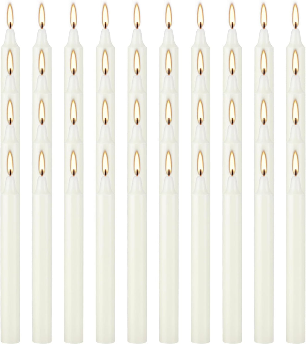 YOROXRG Set of 40 Ivory Candles Mini Unscented Taper Candles for Christmas,Household, Wedding, Rituals, Prayer, Birthdays, Meditation, Altar,Party and Home Décor Candlesticks - 4 Inch Tall