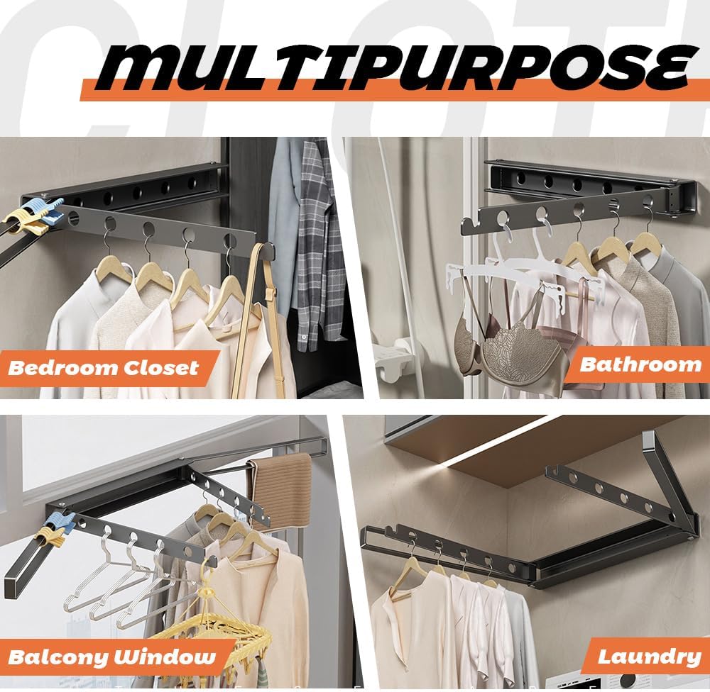 Step Up Laundry Drying Rack Wall Mount, Clothes Drying Rack