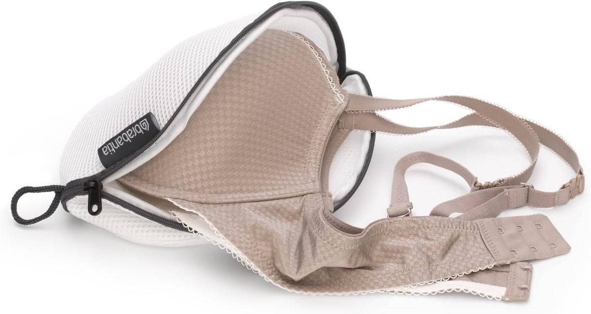 Brabantia Mesh Zip Up Laundry Bra Bag (White) for Washing Machine Delicates, Organizer Travel Bags (Pack of 6)