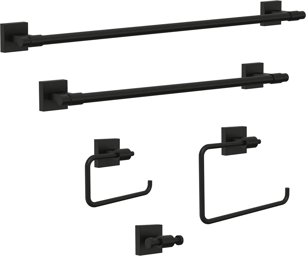 Franklin Brass Towel Rack | 24 Inch Matte Black Towel Bar for Bathroom, Kitchen | Maxted Accessories