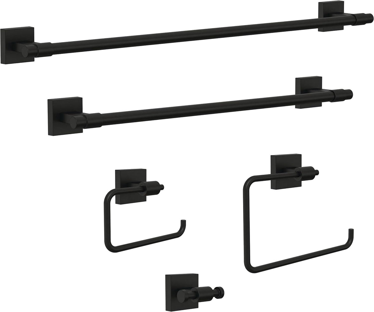 Franklin Brass Towel Rack | 24 Inch Matte Black Towel Bar for Bathroom, Kitchen | Maxted Accessories
