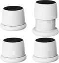 4 Pcs Furniture Leg Elevators, Robust White Screw Design Adjustable Furniture Risers with Anti-Slip Pads, 1.57-2.48 in Height Adjustable Bed Risers for Cabinet, Desk, Table & Bed