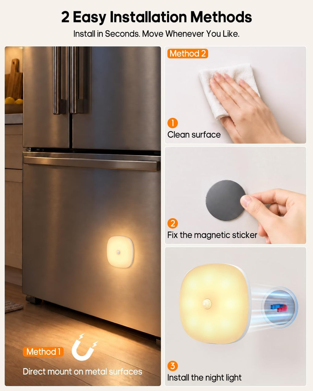 GOODEA Rechargeable Stair Lights, Motion Sensor Night Light, 3000K
