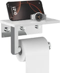 Chrome Toilet Paper Holder with Marble Shelf Tissue Roll Holder