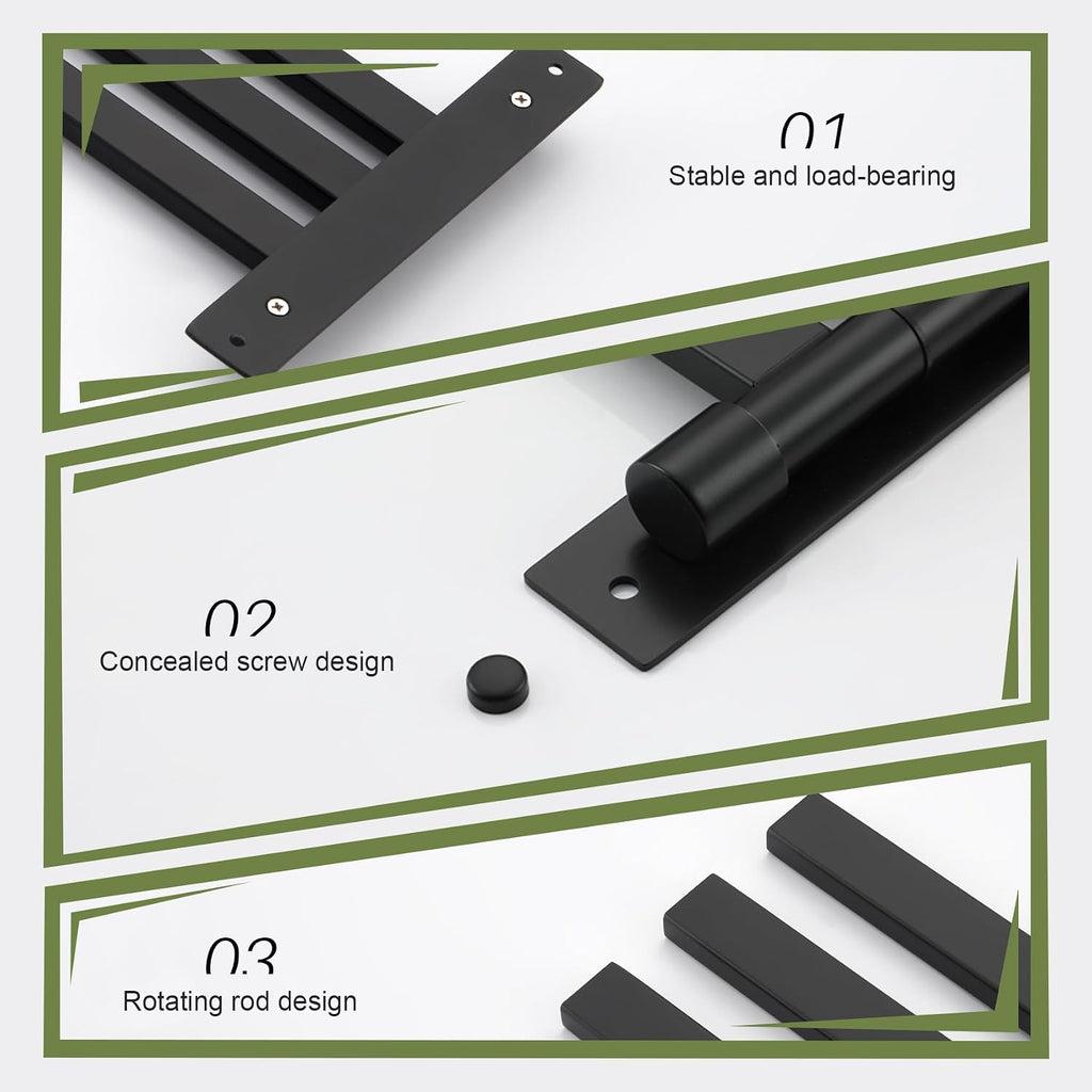 KOKOSIRI Bathroom Towel Bars Swivel Towel Rails Matte Black Swing Out Hand Towel Holder 3-Arm for Bath Kitchen Wall Stainless Steel B5007BK-A3