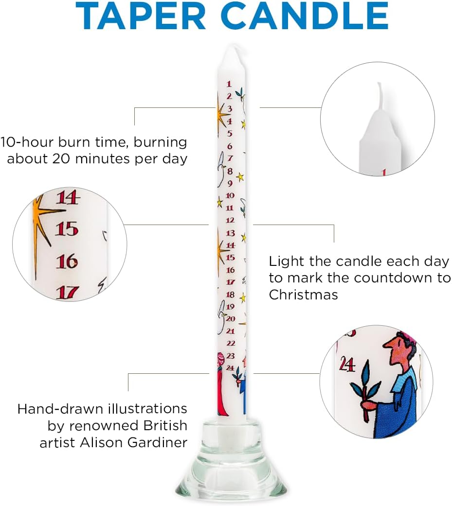 Alison Gardiner Three Wise Men Advent Taper Candle, 10hr Burn, Unscented