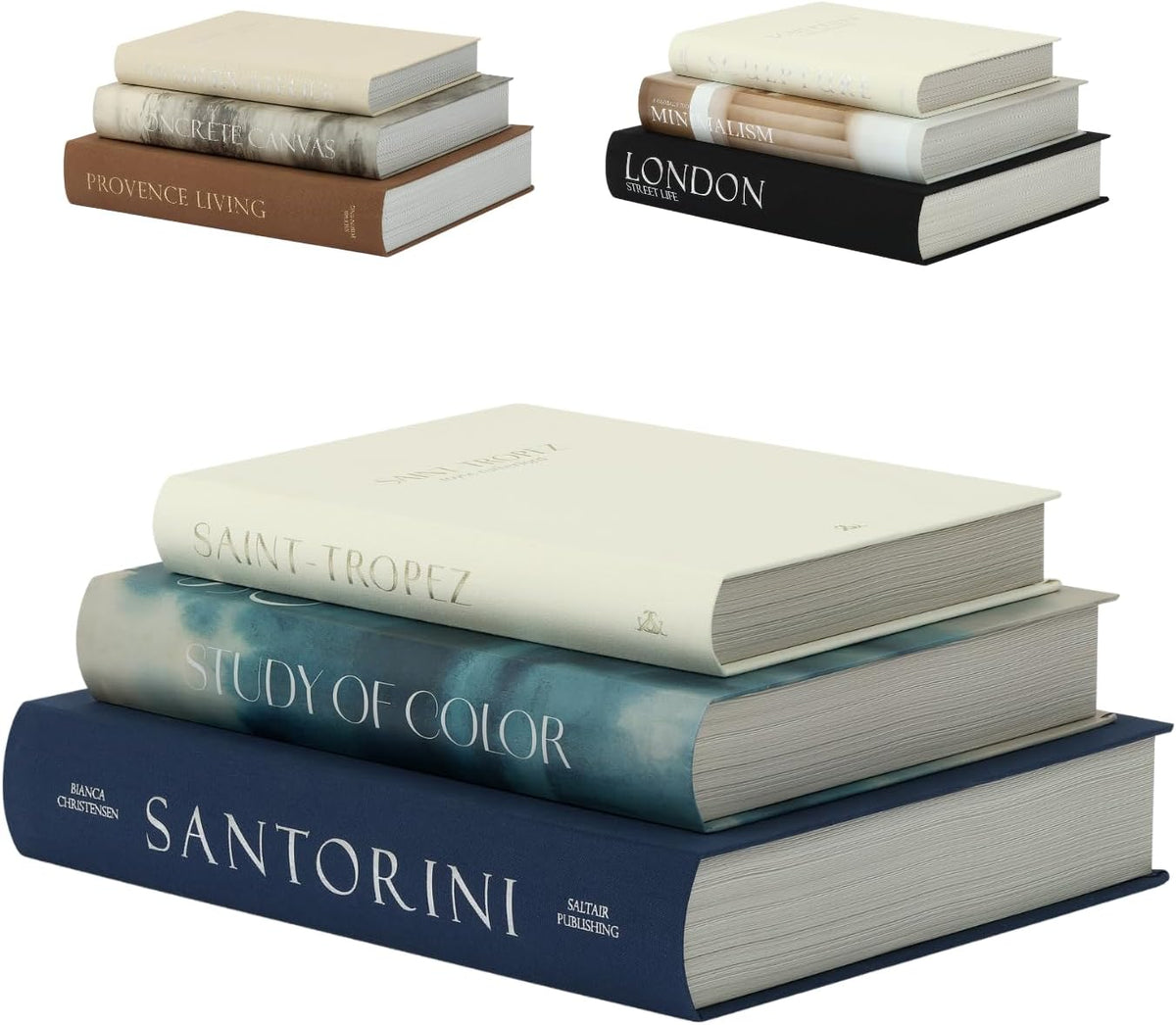 Set of 3 Oversized Decorative Coffee Table Books (Blue)