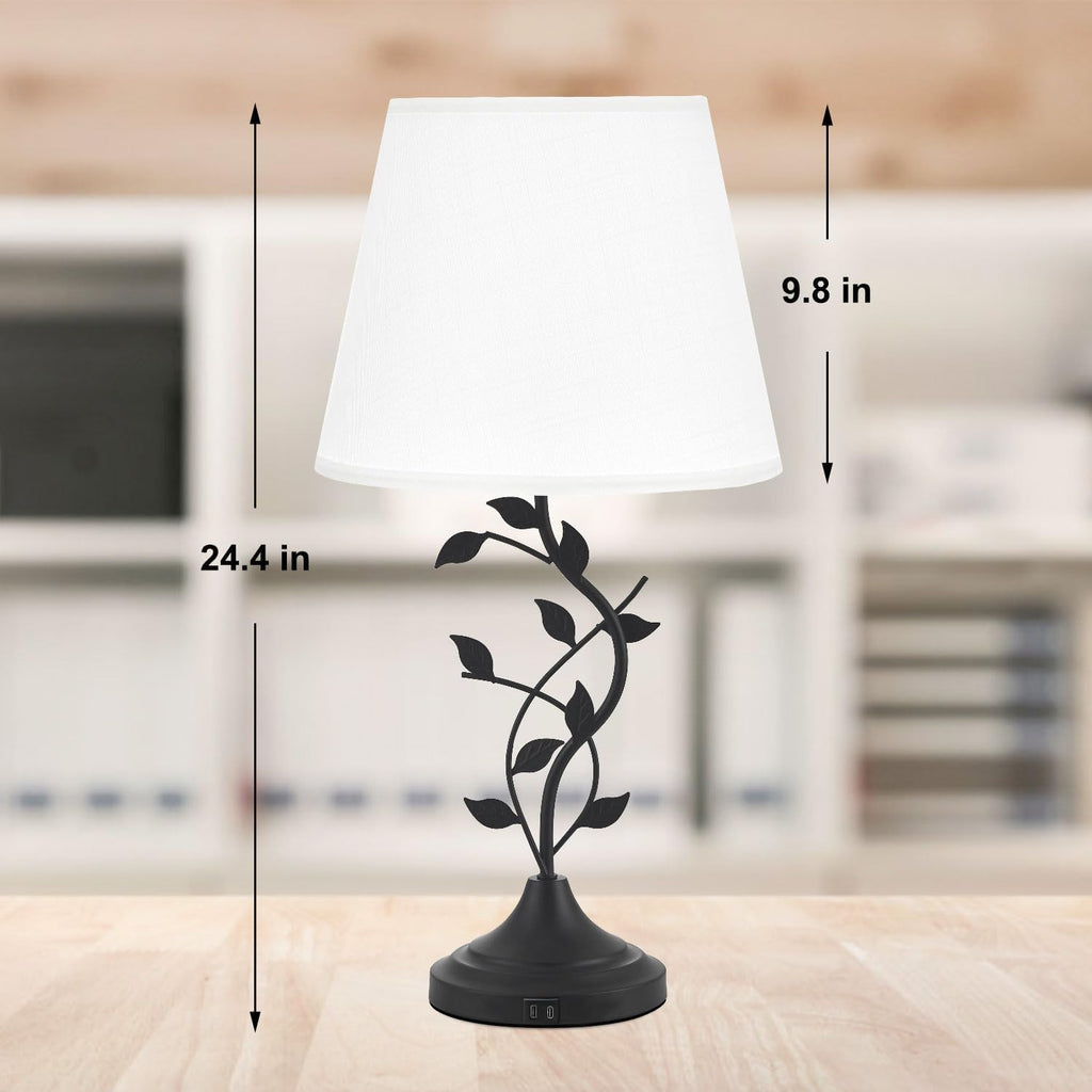 Kakanuo Table Lamp for Living Room, Bedside Lamp for Bedroom, Rustic Lamp