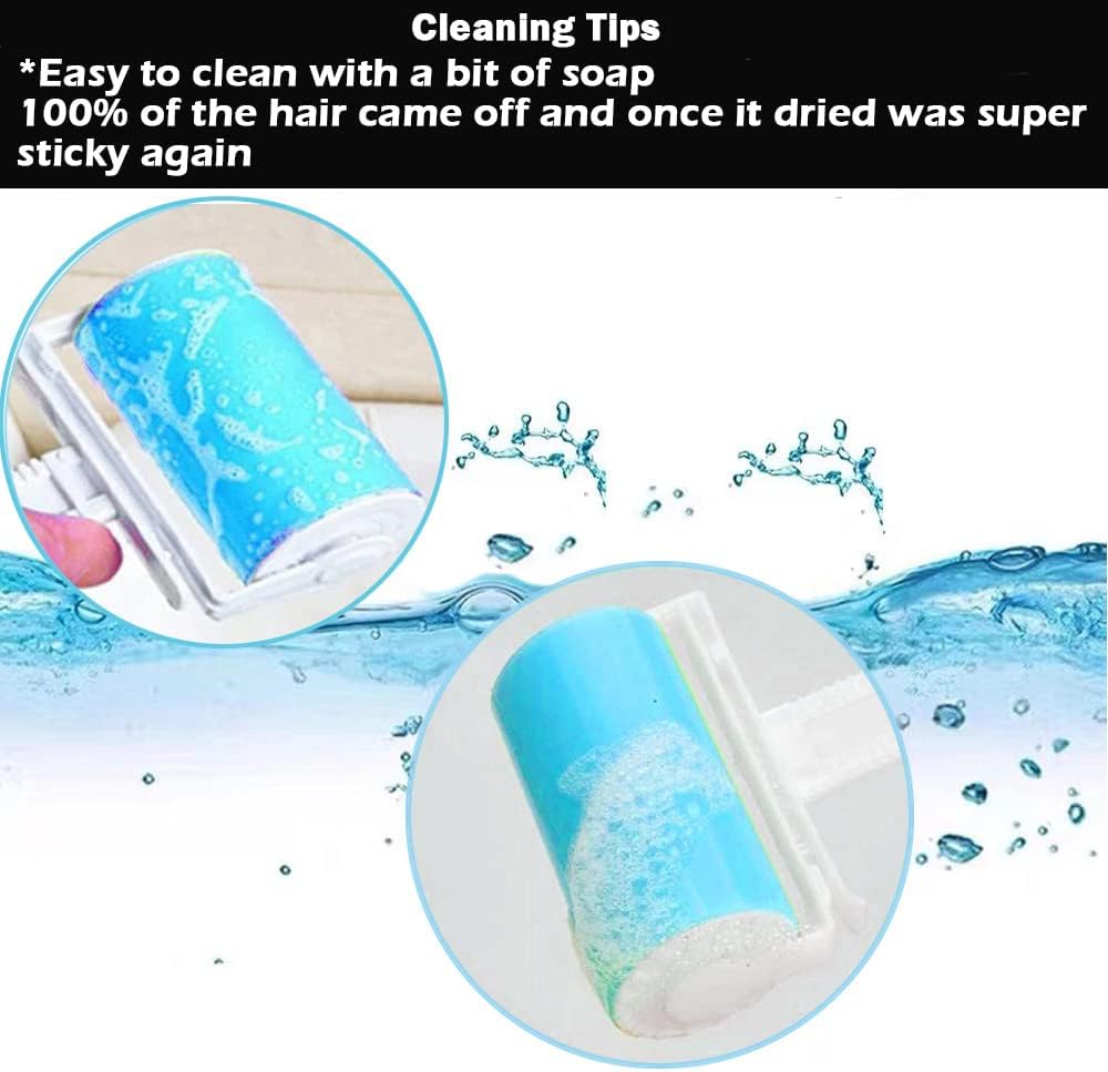 NUOBUT Reusable Sticky Lint Roller, 2 Large & 2 Mini, 4 Pack
