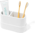 Yew Design Matte White Bathroom Toothbrush Holder Cup - Round Large