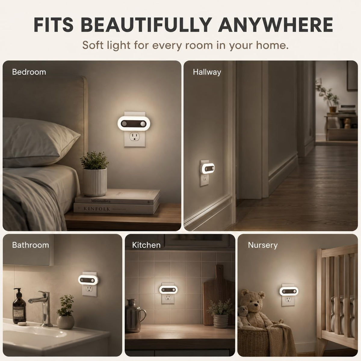 Plug In Night Light with Motion Sensor and Dusk to Dawn