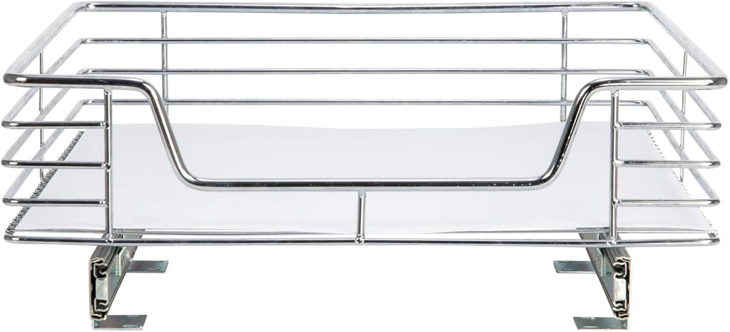 Household Essentials Chrome-Plated Steel Pull-Out Basket with Plastic Liner