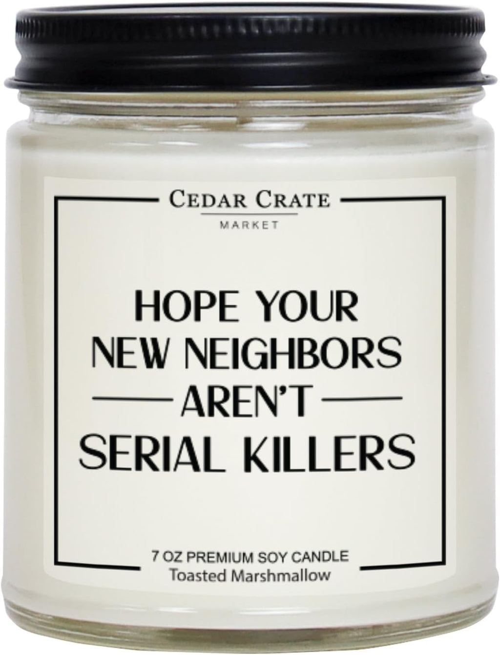 Funny Housewarming Candle Gift, Toasted Marshmallow Scented Soy Candle, 50 Hour Burn, Humorous New Home Present for Neighbor, Friend, or Host, Ready to Gift Box, Clean, Long-Lasting Burn, Made in USA