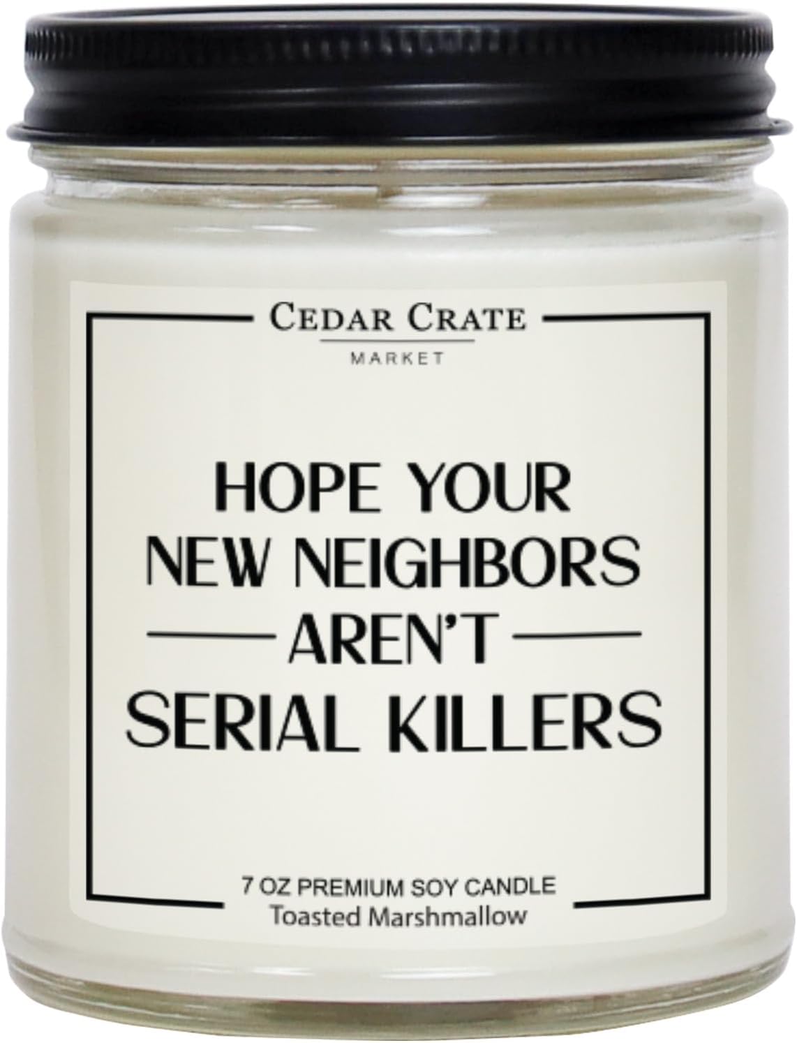 Funny Housewarming Candle Gift, Toasted Marshmallow Scented Soy Candle, 50 Hour Burn, Humorous New Home Present for Neighbor, Friend, or Host, Ready to Gift Box, Clean, Long-Lasting Burn, Made in USA