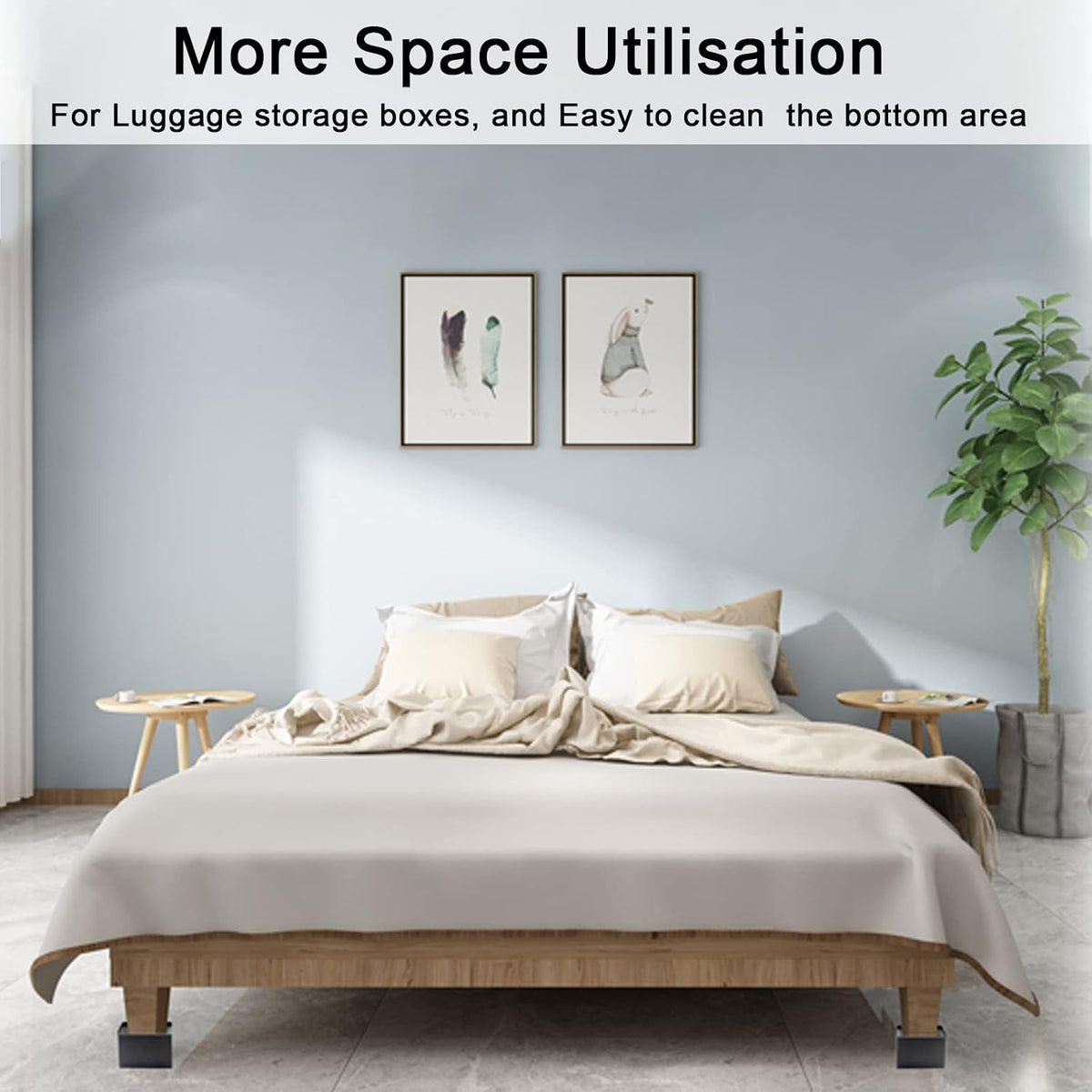 MYMULIKE Bed Risers 3 inch, 11000lbs Heavy Duty Oversized Rectangle Bed Lfits Risers, L Shape Wide Opening Furniture Risers for Couch, Desk, Chair, Soft, Platform, Dorm
