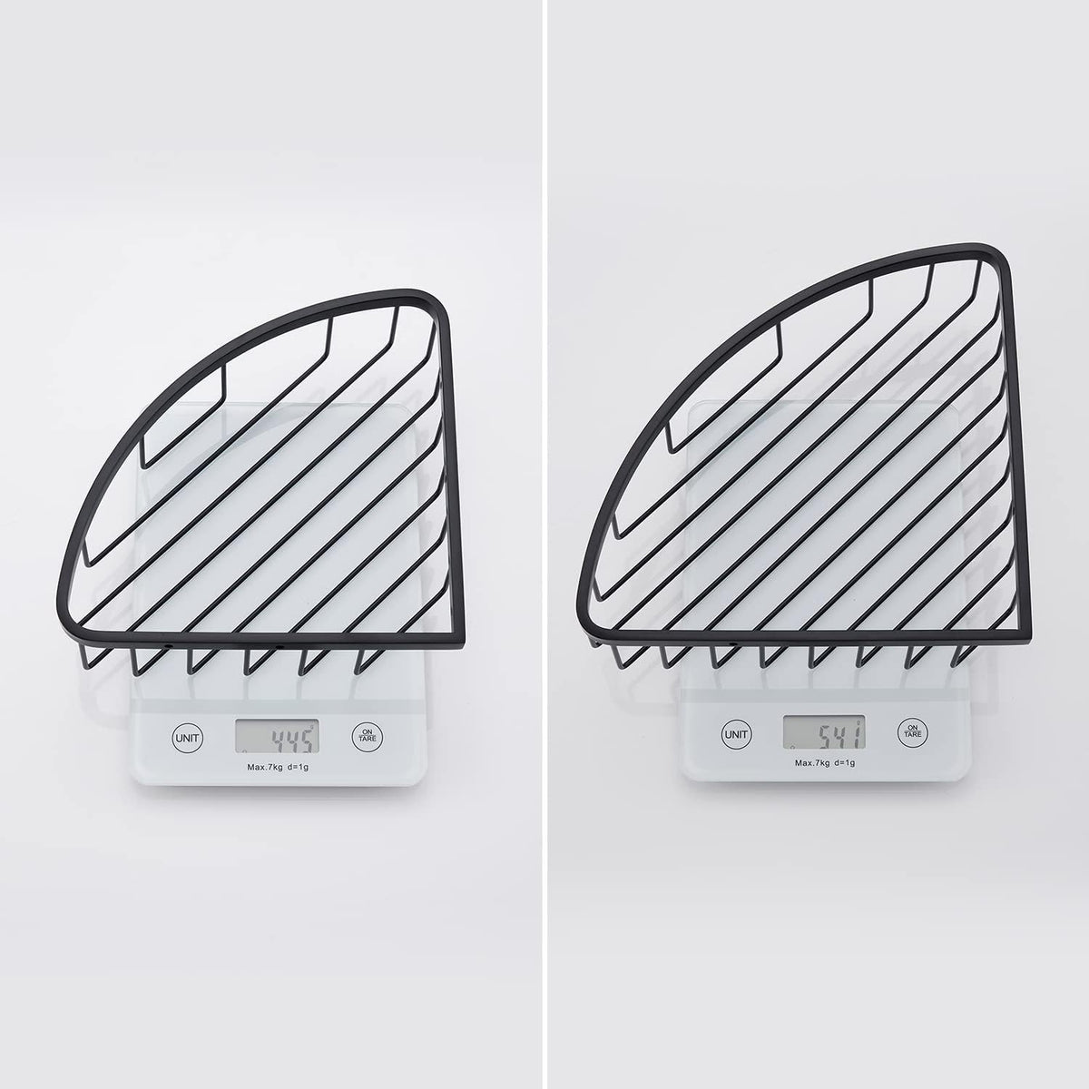 [2 Pack] Corner Shower Caddy Shelf Organizer, Stainless Steel Heavy Duty Rust-Proof Shampoo Holder, Wall Mounted Storage Rack for Bathroom & Kitchen, Matte Black