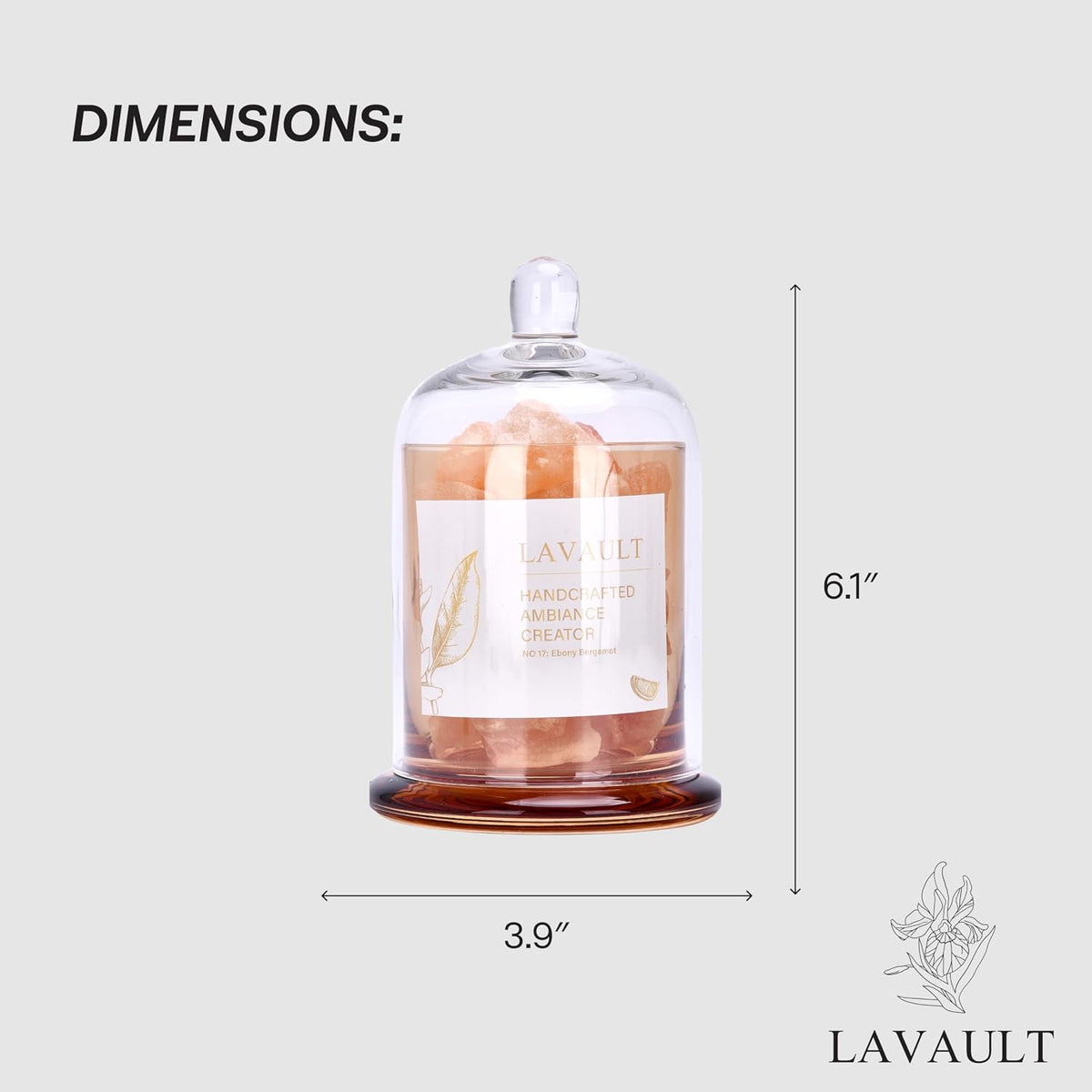 Lavault Reed Diffuser Set for Home, Office, Bedroom & Bathroom - Essential Oil Home Fragrance with Reed Sticks - Ebony Bergamot Scented