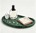 Natural Marble Vanity Tray,Special-Shaped Jewelry Tray for Bathroom