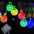 Solar String Lights Outdoor, 20ft Waterproof 30 LEDs 8 Modes Crystal Globe Solar String Fairy Lights Backyard Patio Christmas Lights for Holiday Party Gardens Backyard Wedding (Multicolor)