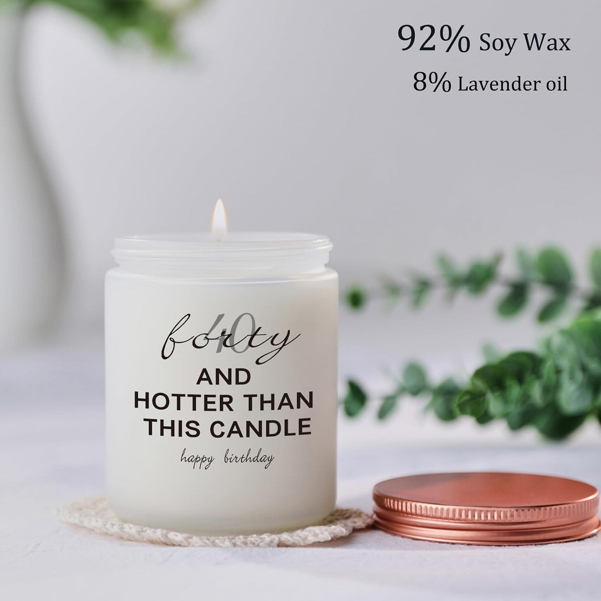 40th Birthday Gifts for Women, Men - Funny 40 Year Old Happy Bday Candle Gift